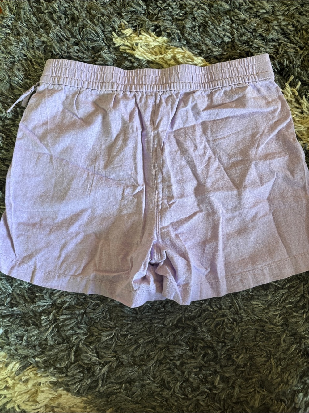 J. Crew Lavender Elastic Waist Drawstring Linen-Blend Shorts - Picture 3 of 3